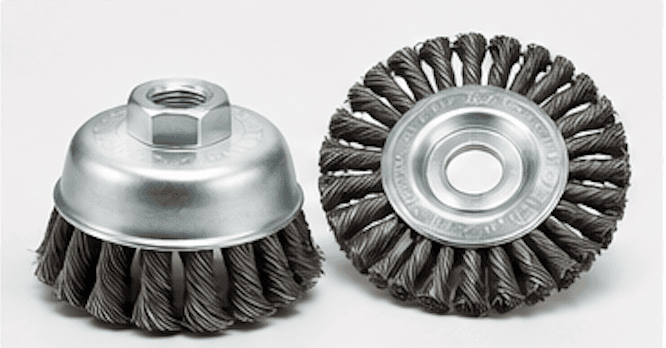 Knot-twisted wire cup brush and wire wheel brush for heavy cleaning and descaling